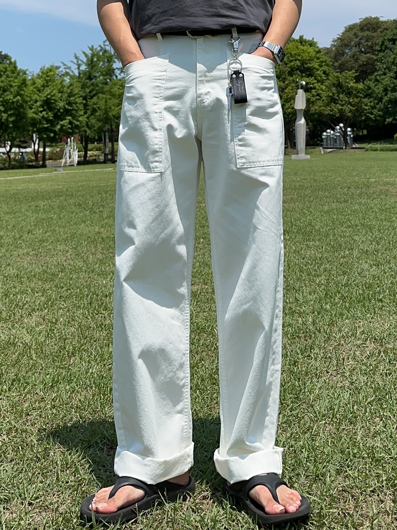 diagonal poket fatigue pants (4color)