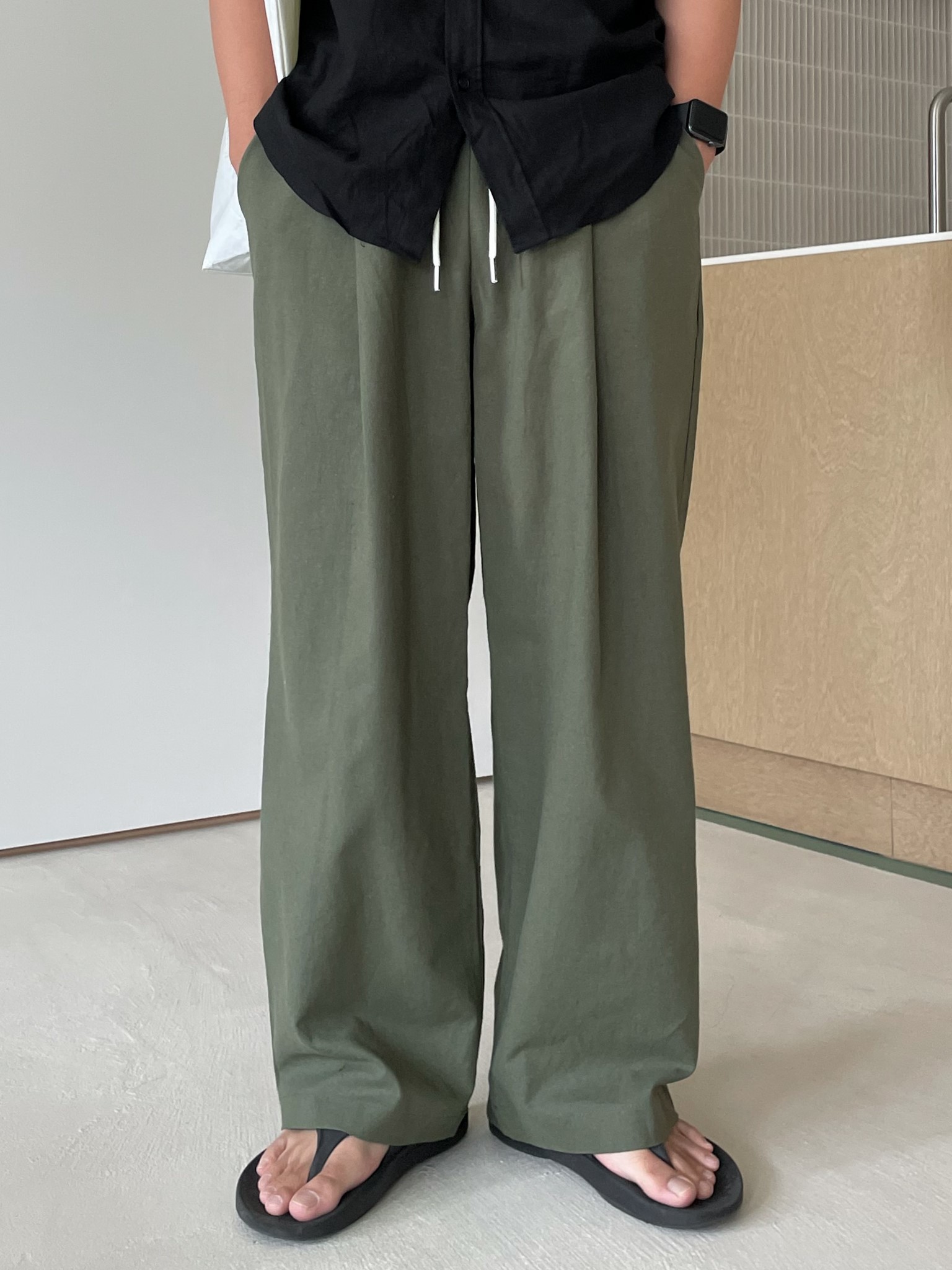 FL linen wide pants (4color)