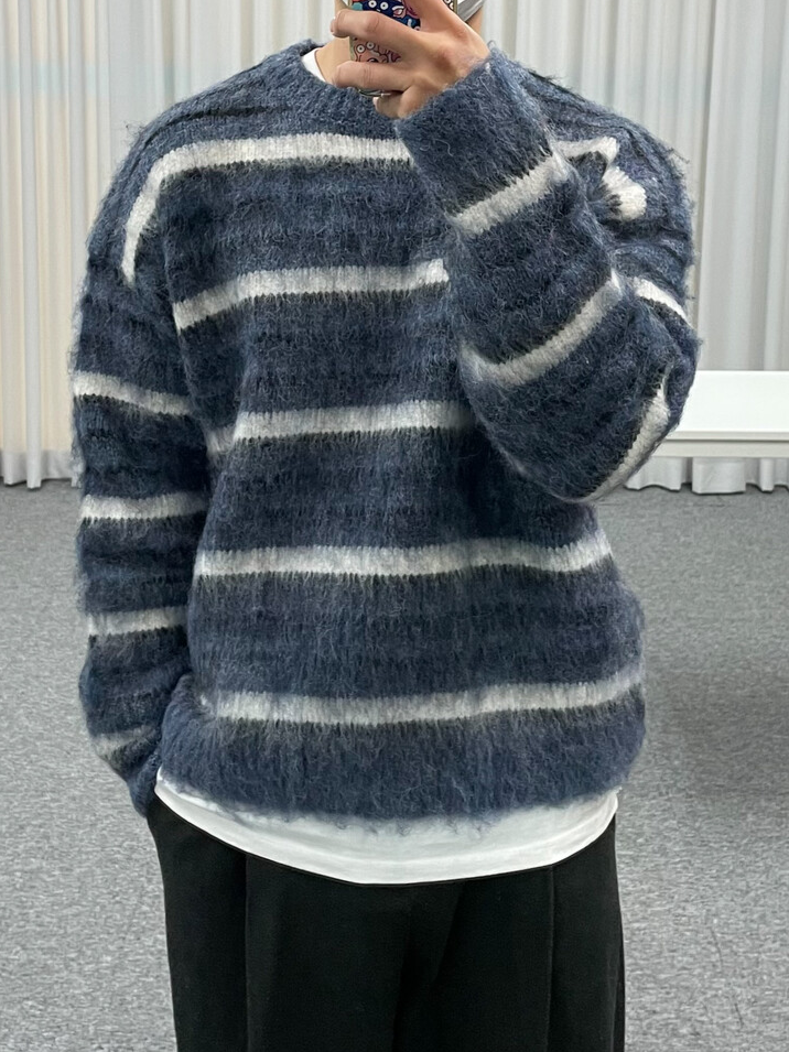 mohair stripe knit (4color)