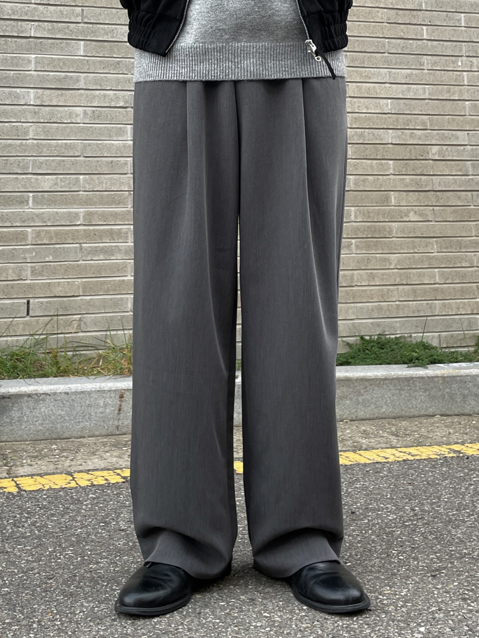 linda one-tuck side banding slacks (3color)