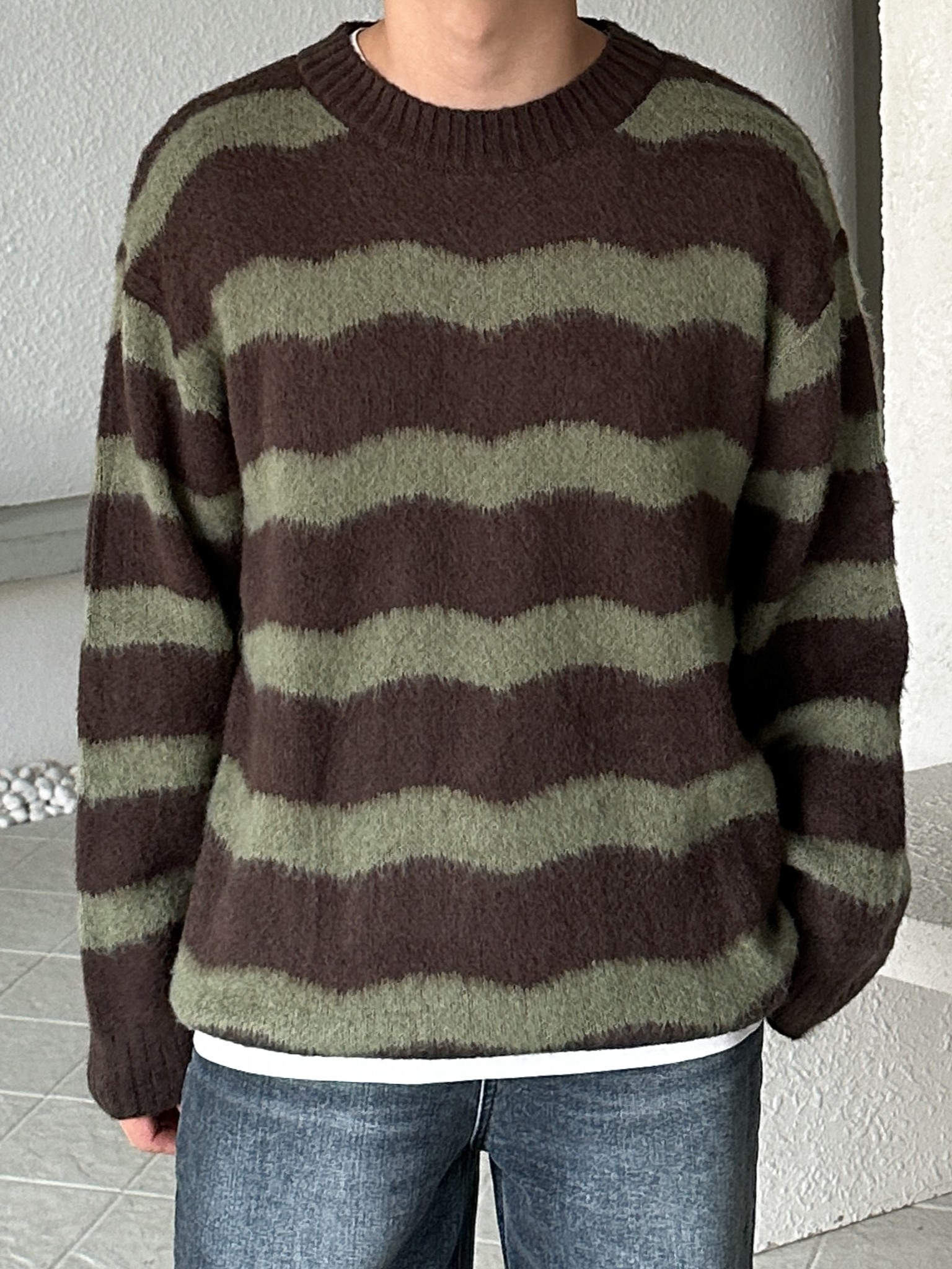 wale stripe mohair knit (2color)