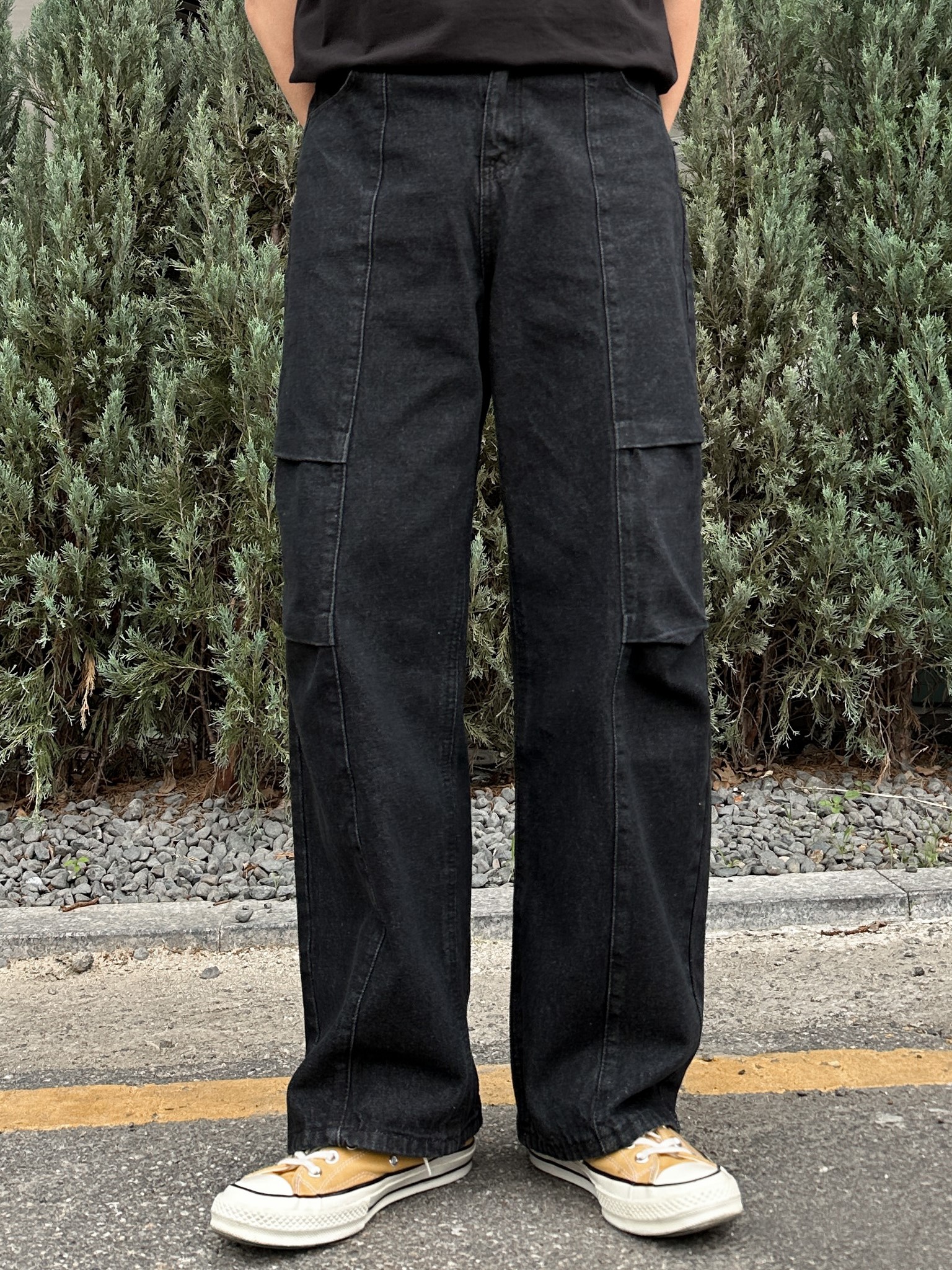 side double pin-tuck denim (2color)