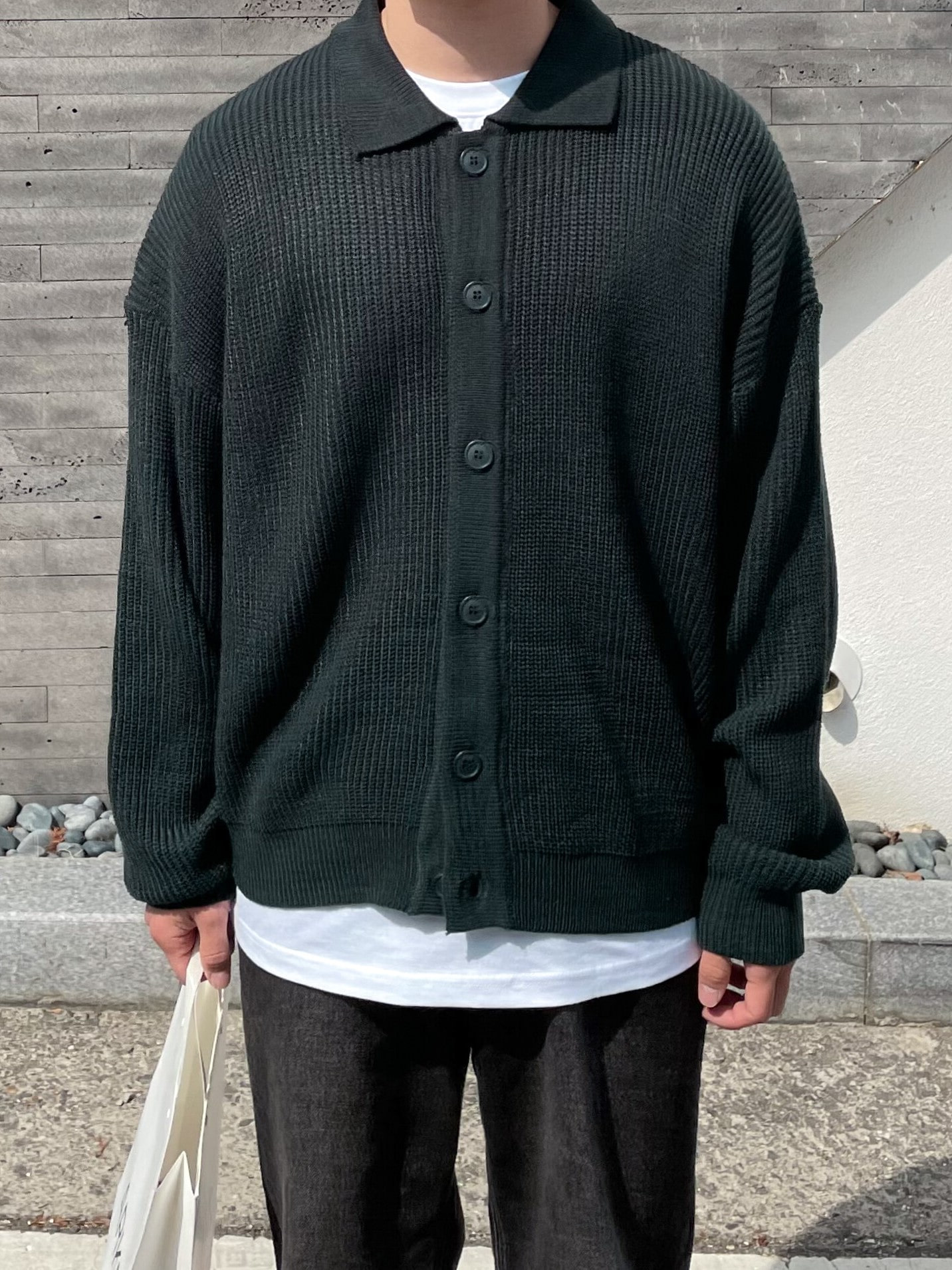 collar knit cardigan (4color)