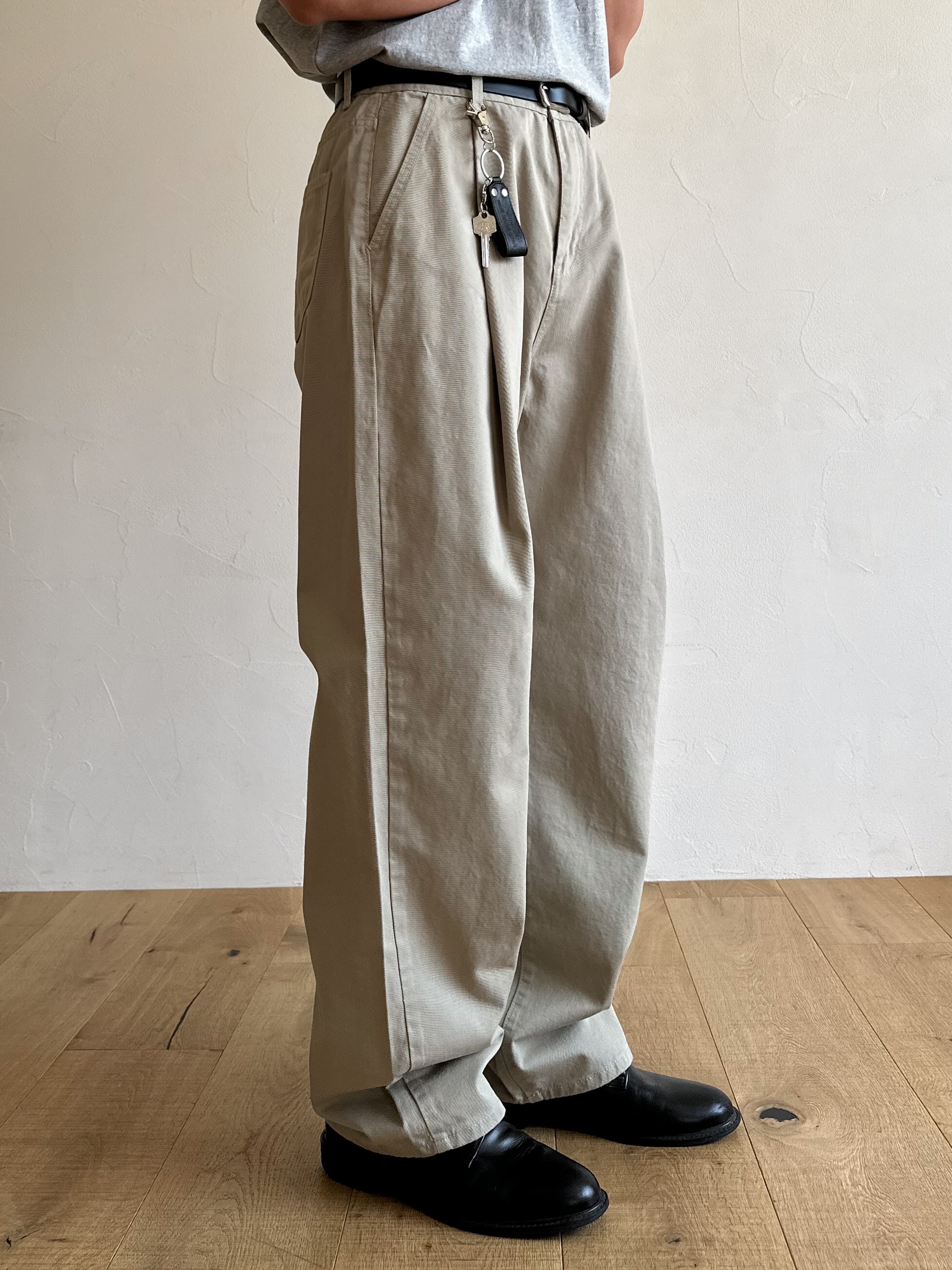 12306 one-tuck cotton pants (3color)