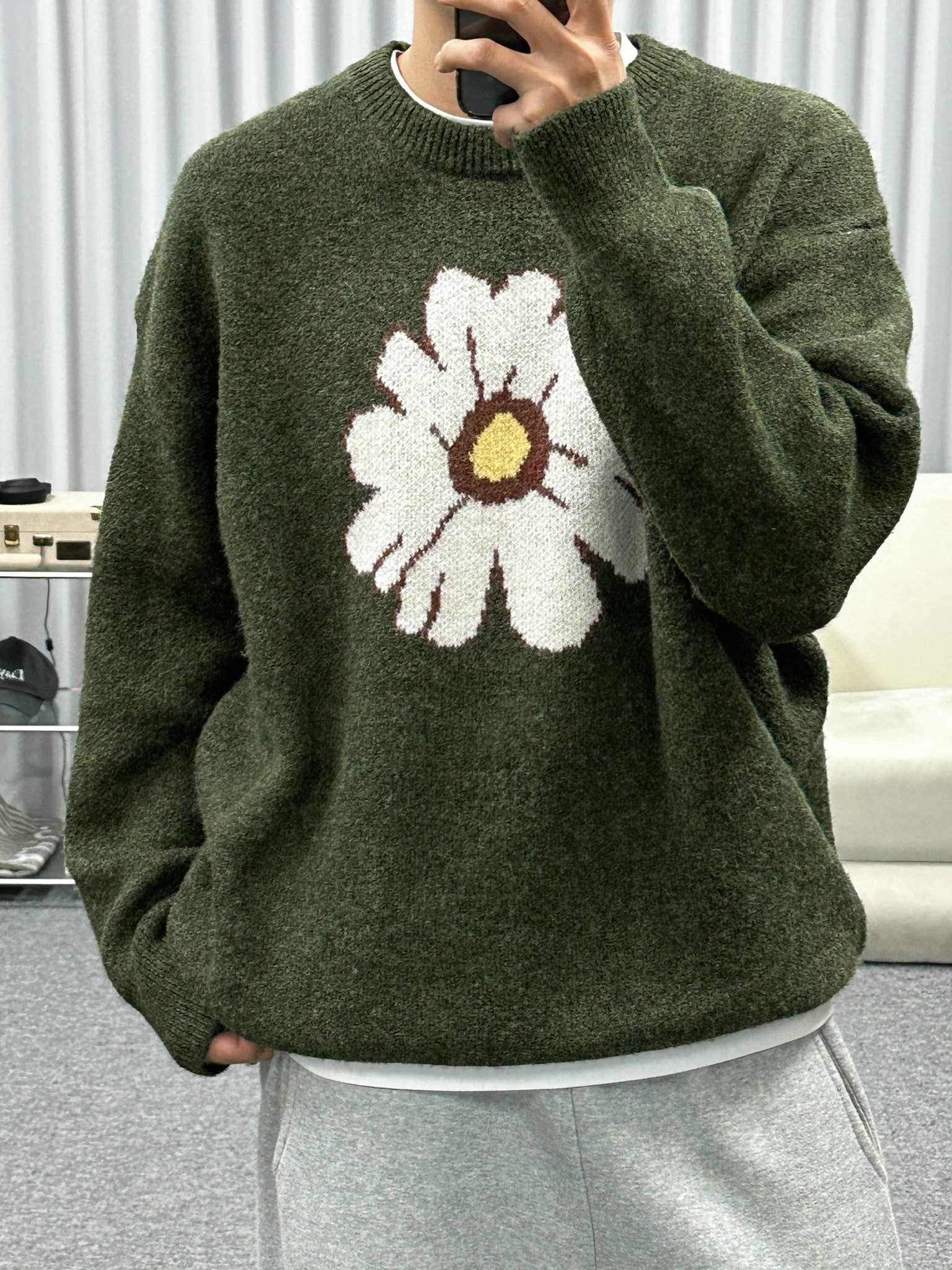flower round knit (3color)