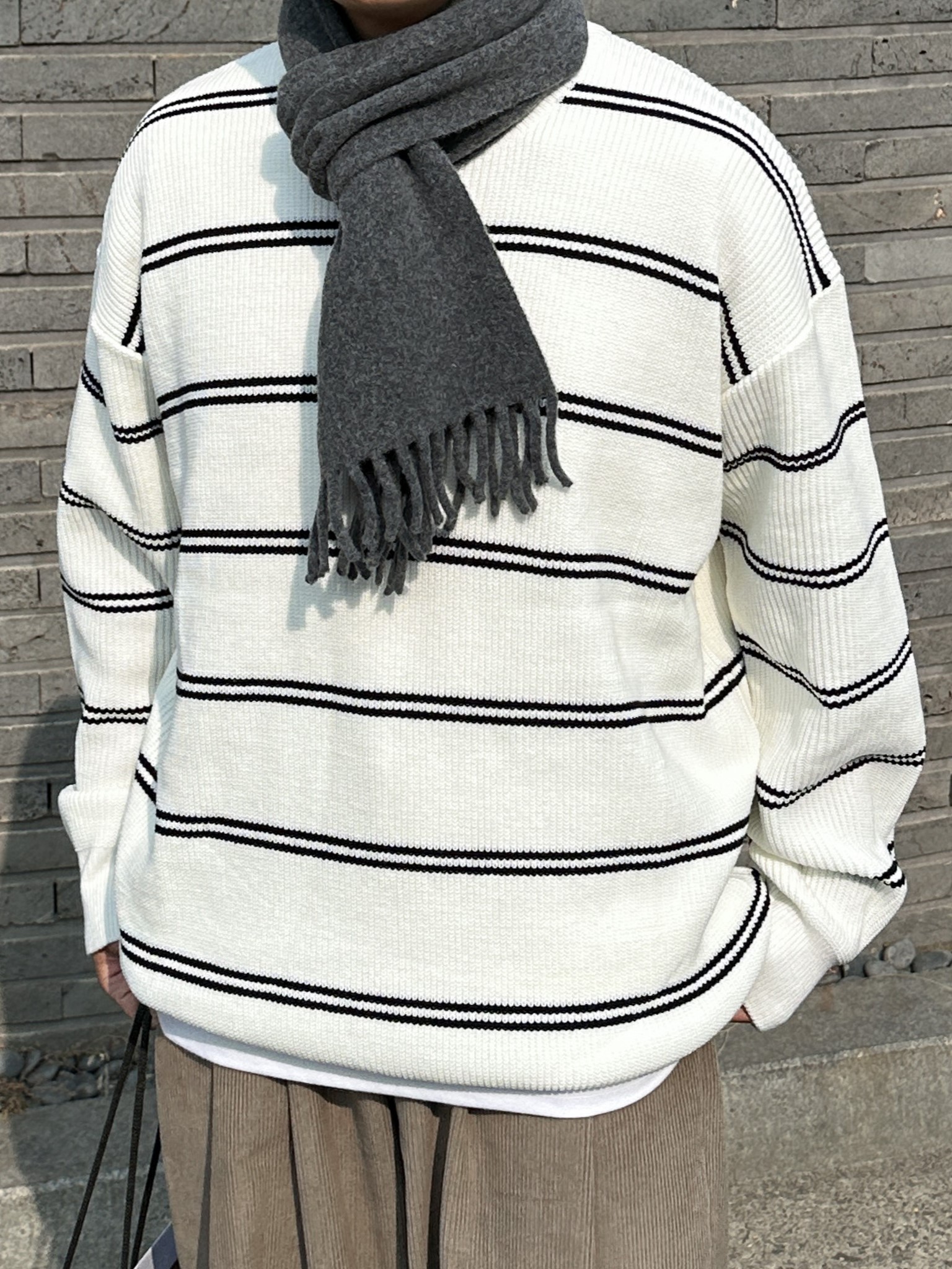 city stripe round knit (4color)