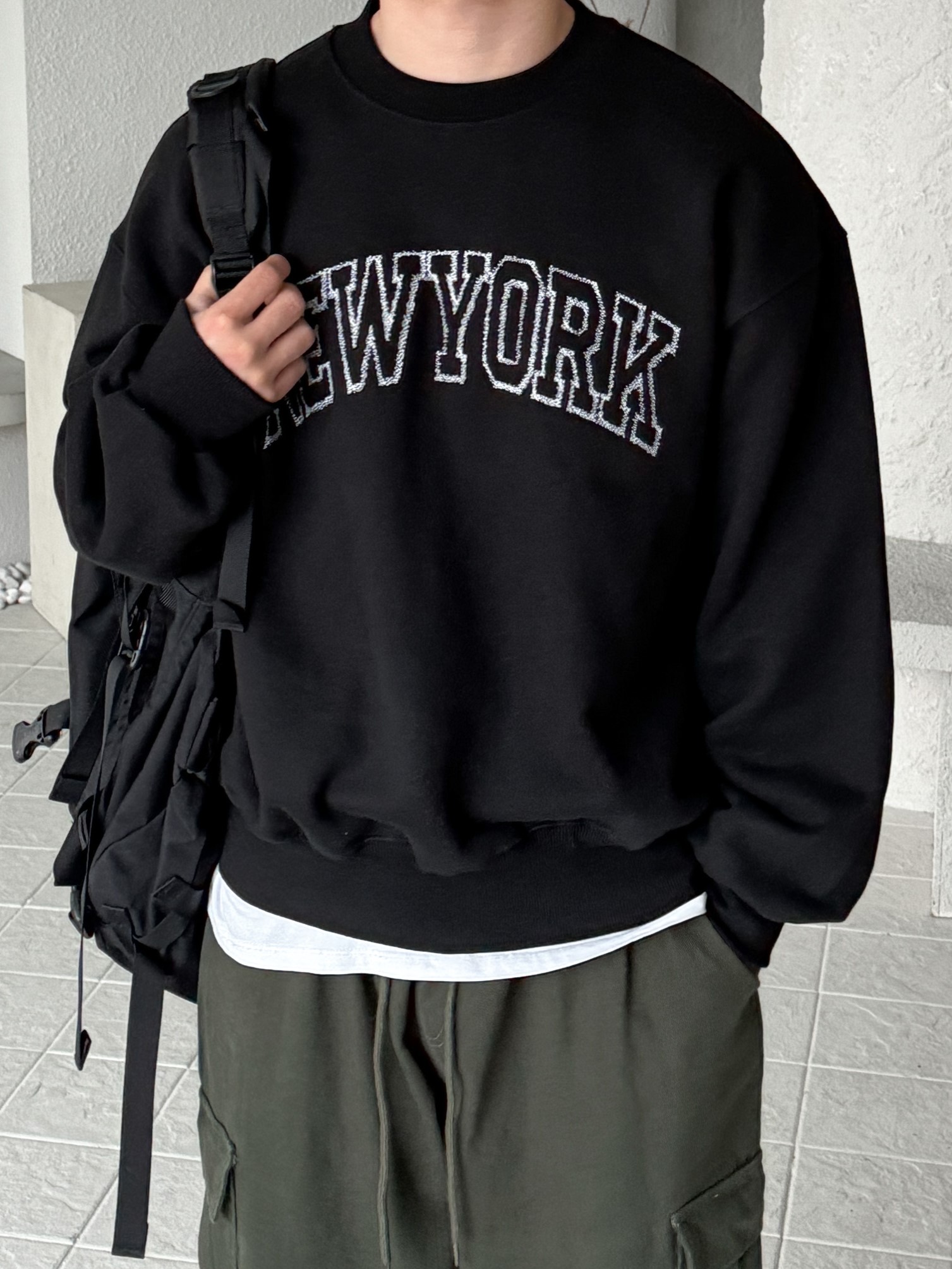 NEW YORK lettering sweat shirt (3color)